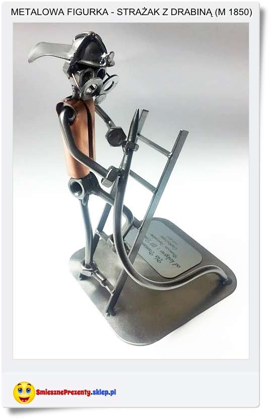 Figurka Strażaka z drabiną + Tabliczka z grawerem