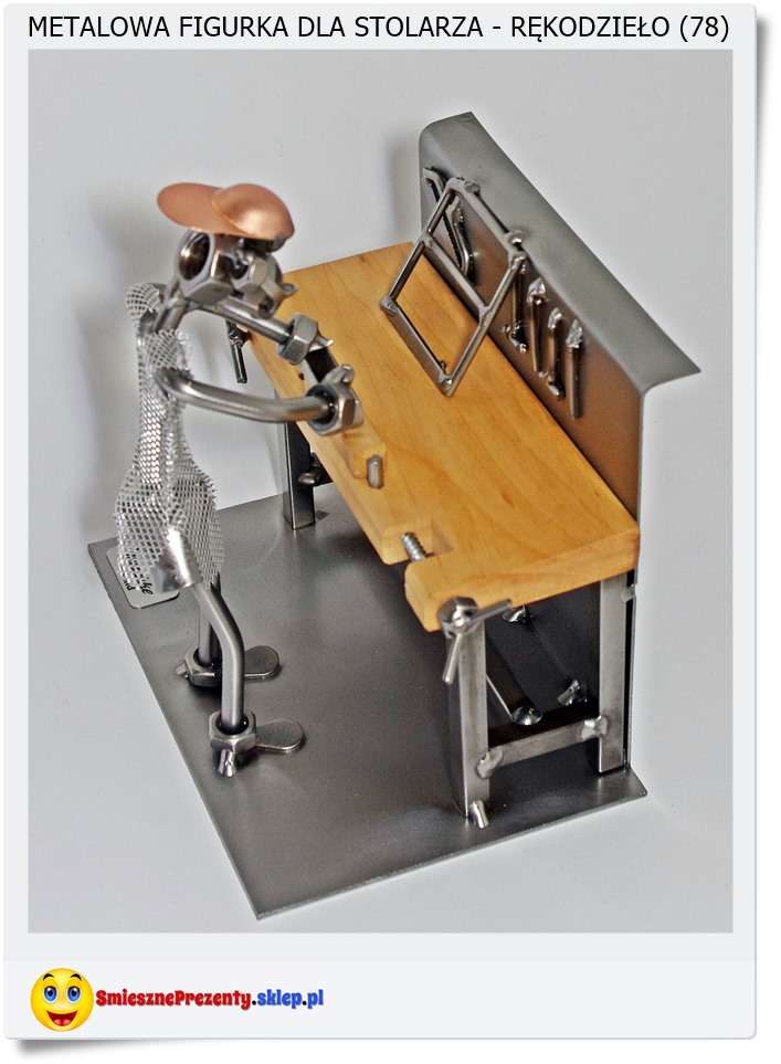 Duża figurka z metalu dla stolarza