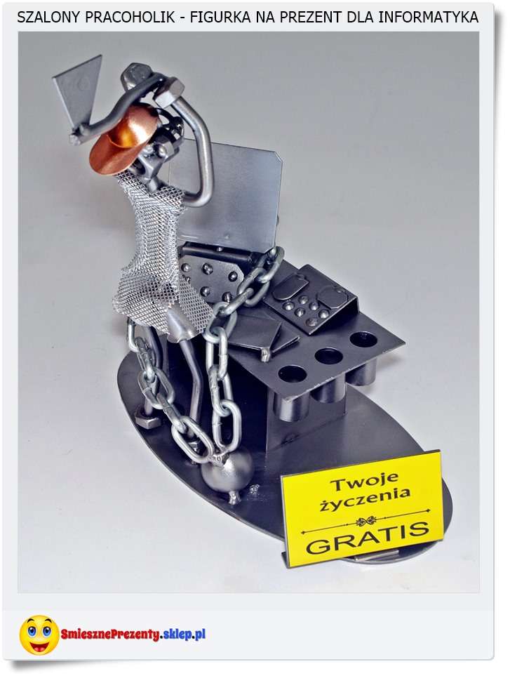 Przybornik z grawerem na biurko pracoholika