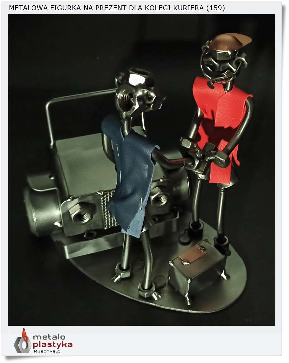 Metalowa figurka kuriera polskie rękodzieło