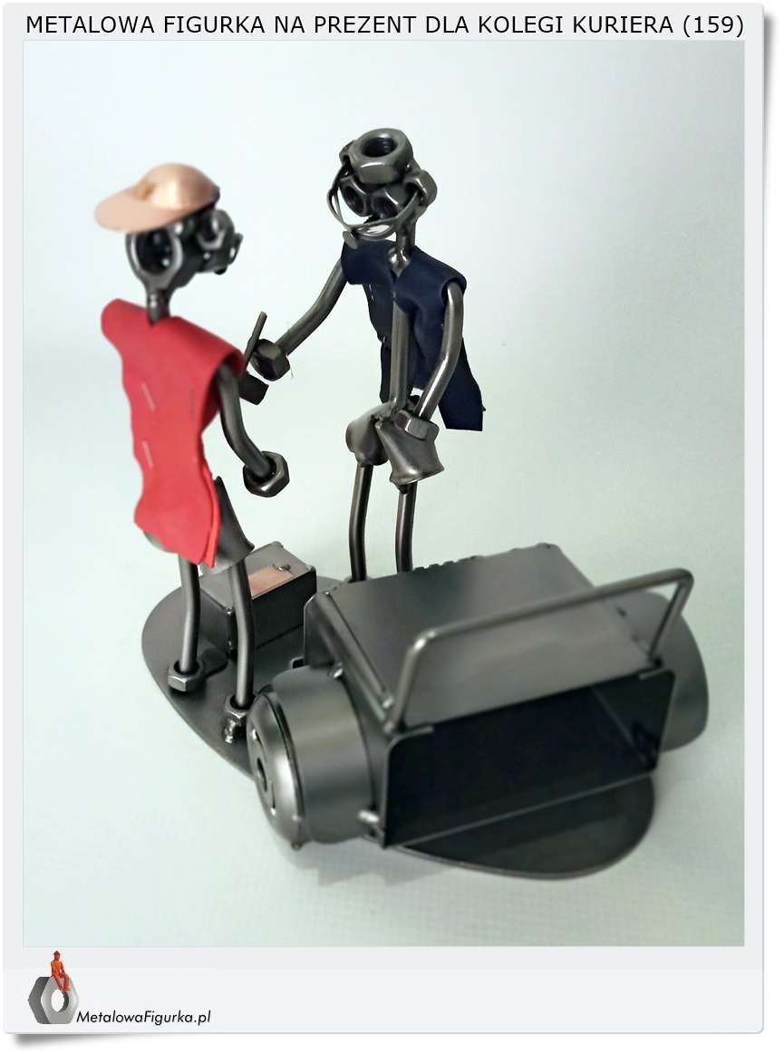 Śmieszna figurka kuriera dla kolegi z pracy