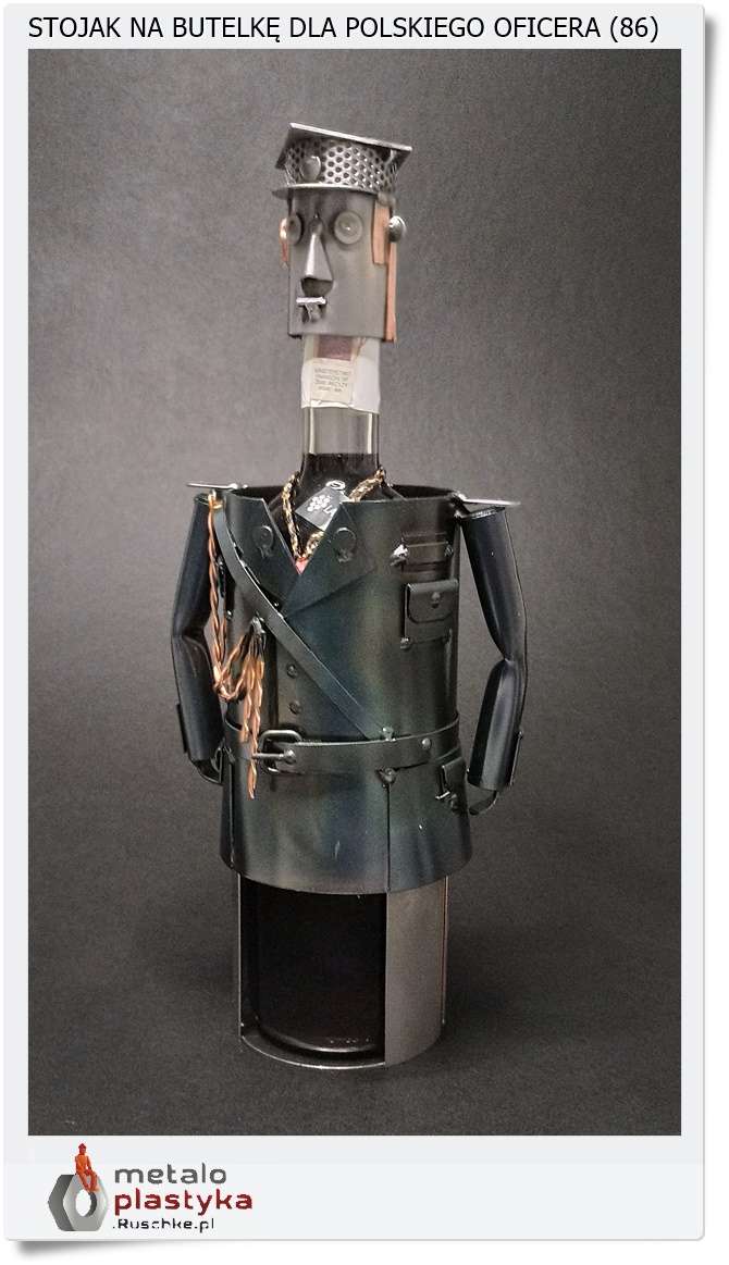 Stojak na butelkę z metaloplastyki