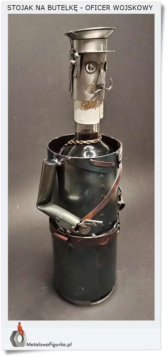 Metalowa figurka żołnierz na wino