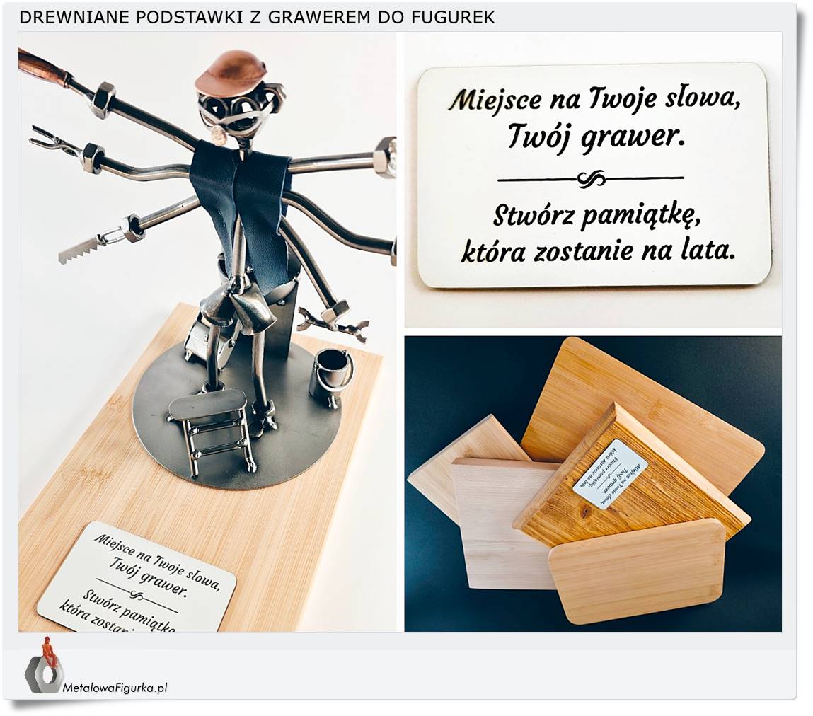 Figurka z metalu na podstawce