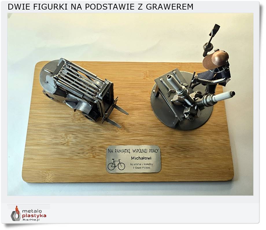Zestaw dwie figurki z metaloplastyki