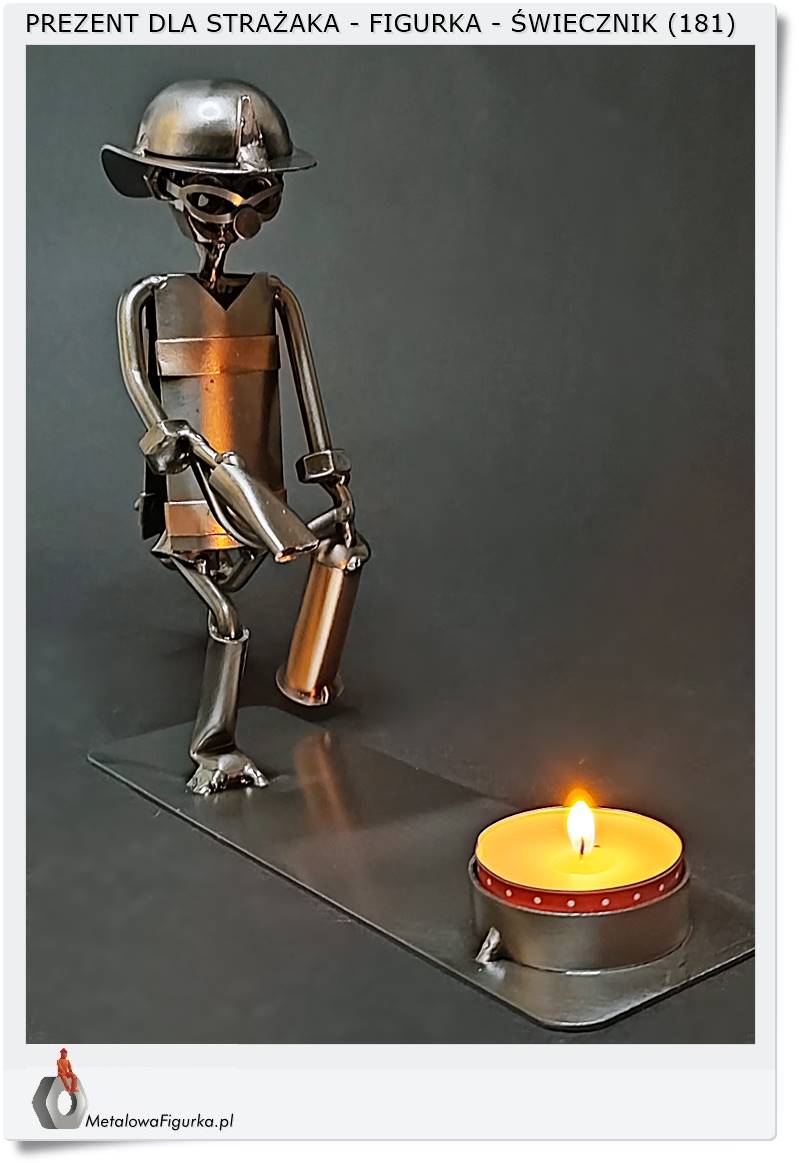 Figurka strażak świecznik