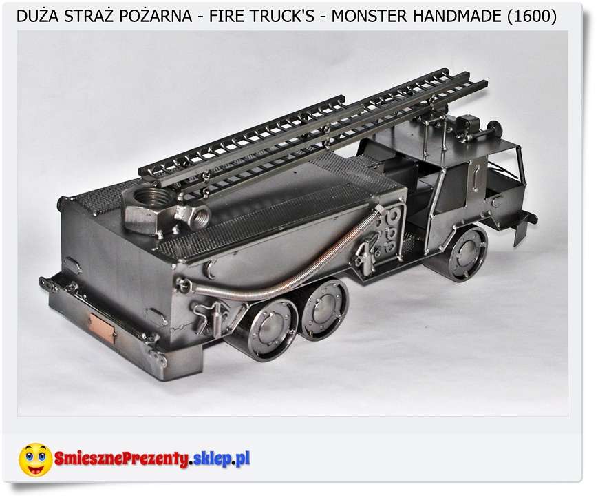 Duży metalowy model dla strażaka Fire Truck's Monster handmade