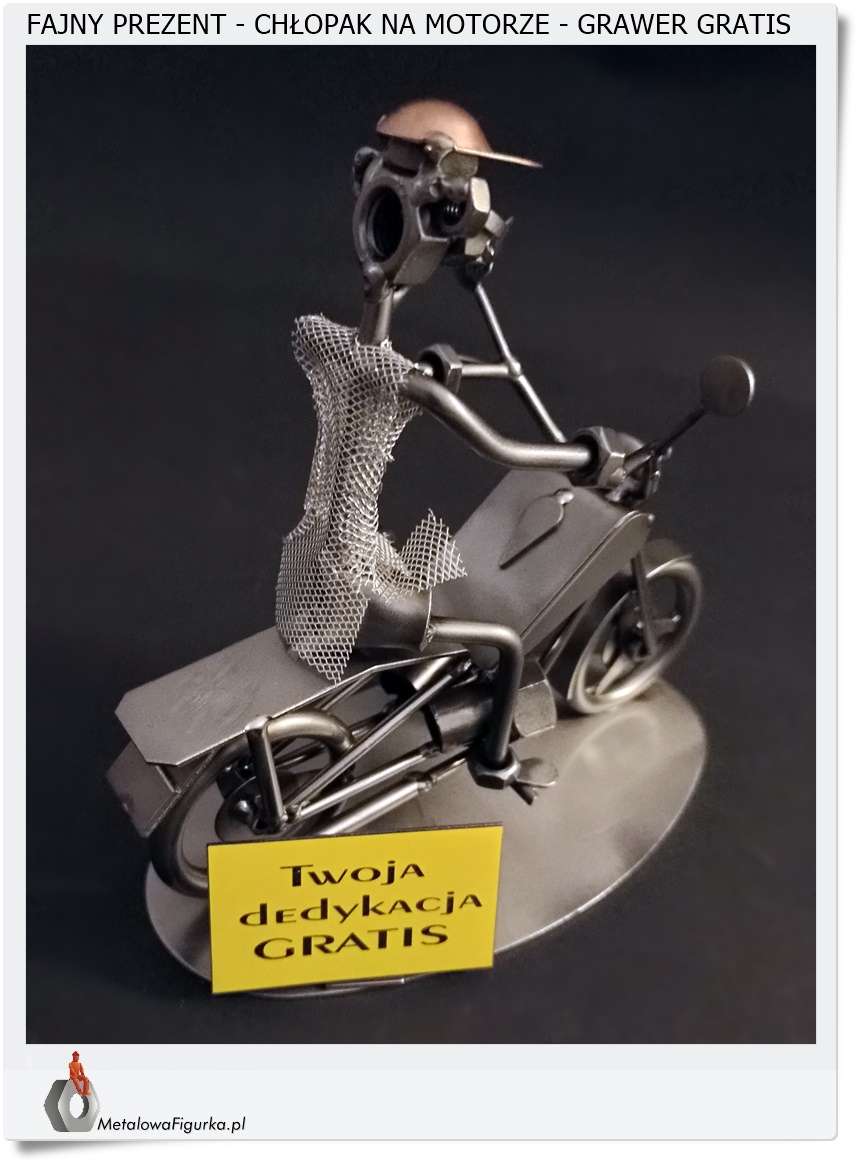 Figurka z metalu dla motocyklisty