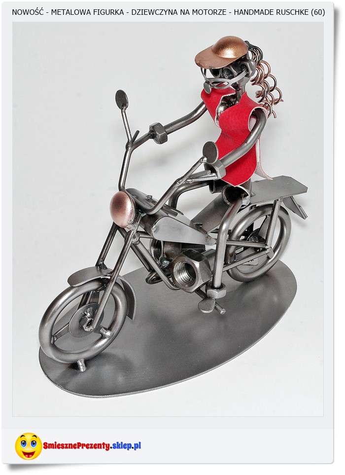 Figurka kobieta na motorze
