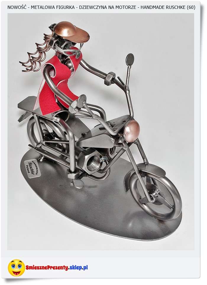 Metalowa figurka Dziewczyna na motorze 
