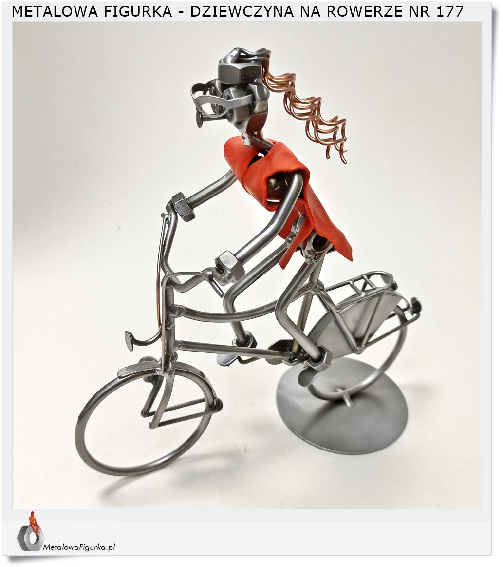 Ozdobna figurka dla dziewczyny z rowerem