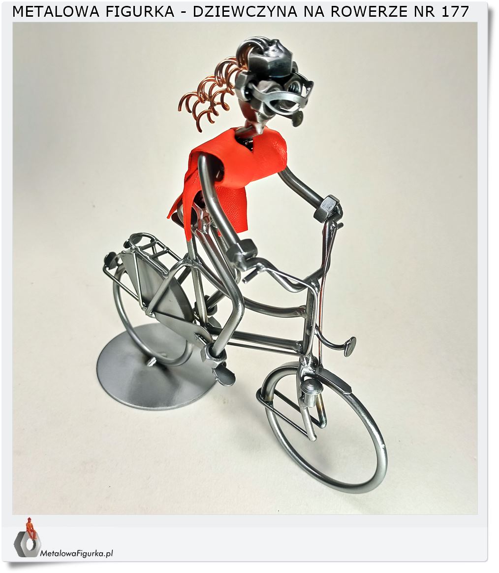 Metalowa figurka na prezent dla rowerzystki