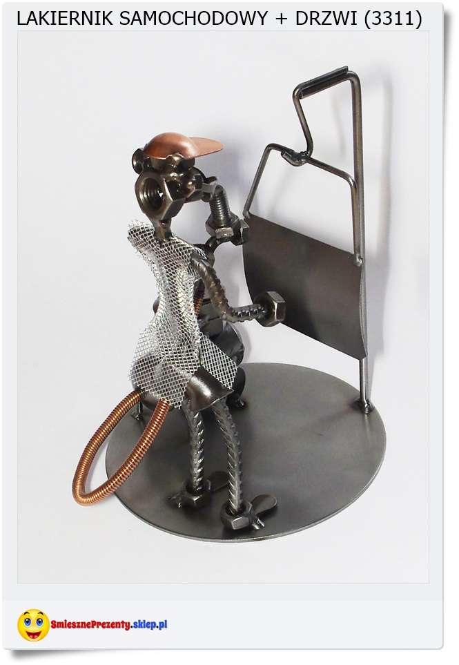 Metalowa figurka lakiernik