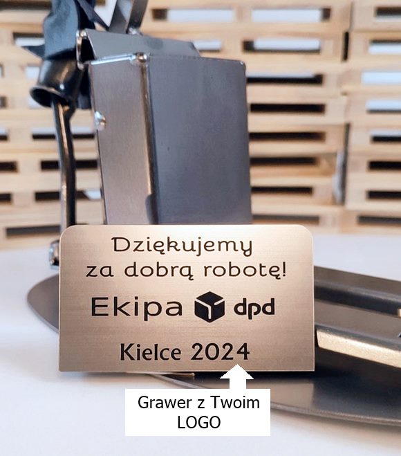 Metalowa figurka wózka ręcznego dla koleżanki i kolegi
