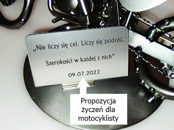 Figurka motocykla z grawerem dla motocyklisty