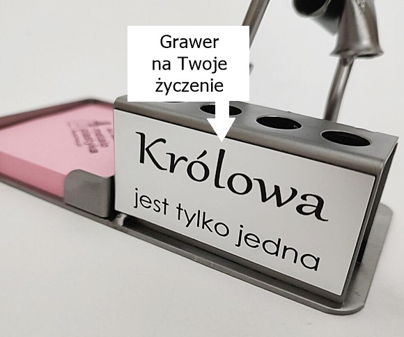 Metalowy śmieszny przybornik z grawerem