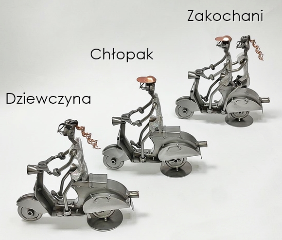 Figurka skuter retro jest fajną dekoracją i prezentem na urodziny Figurka skuter na prezent dla dziewczyny, chłopaka i zakochanej pary