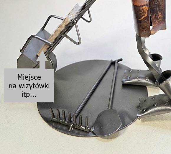 figurka ze stojakiem na wizytówki